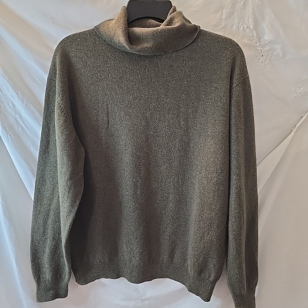 Cashmere Classics Turtleneck Sweater Green‎ Sz M 90% Cashmere 10% Wool - Picture 2 of 12